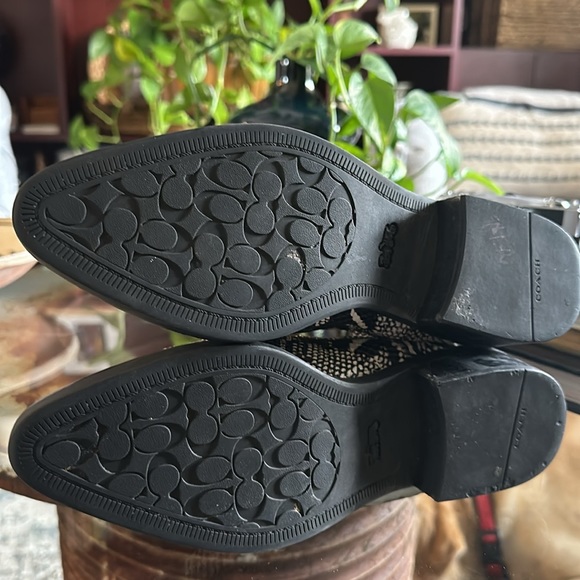 Coach Bowery Western cowgirl Bootie Snakeskin ankle boots sz 5.5 EUR 36 - Picture 11 of 17